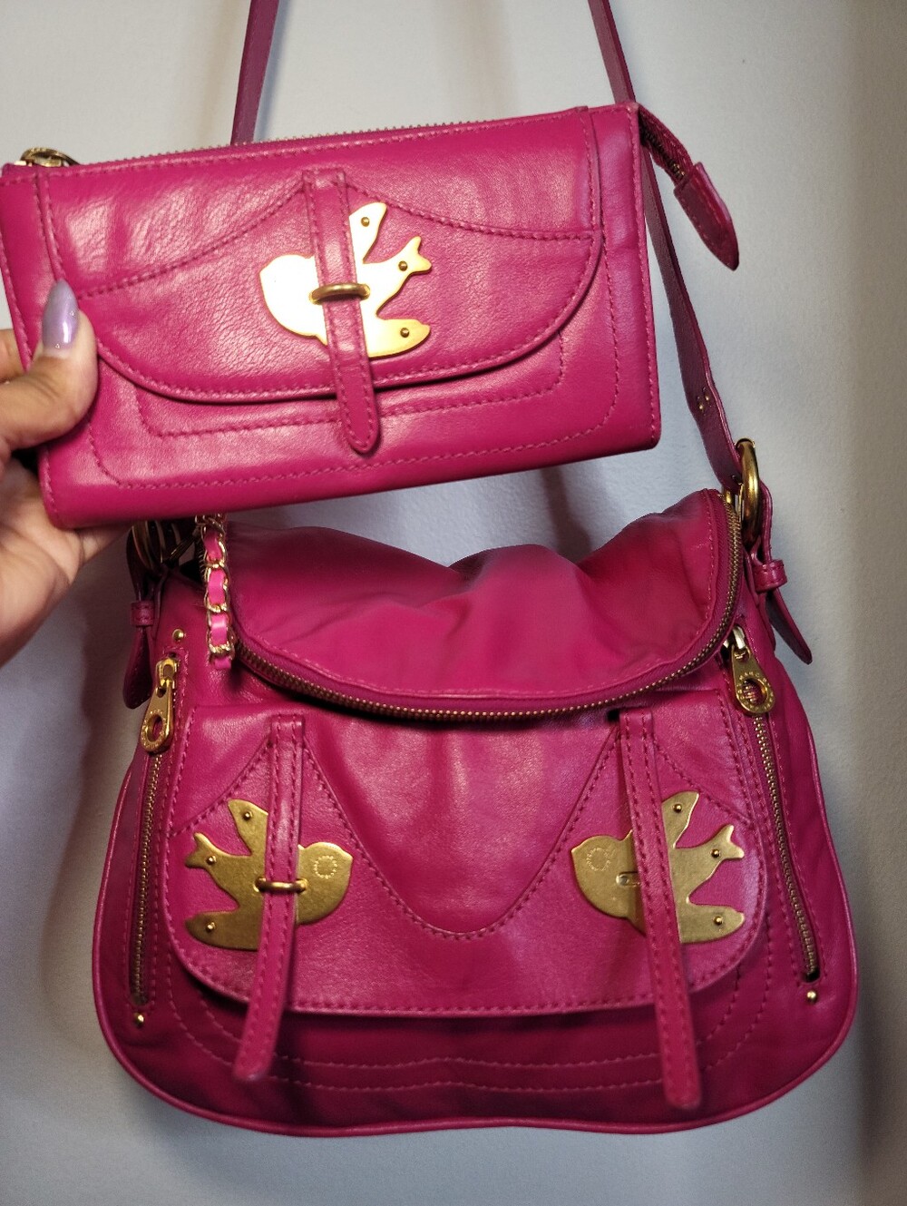 Marc by Marc Jacobs Petal to the Metal Natasha Bag Magenta SET w/wallet